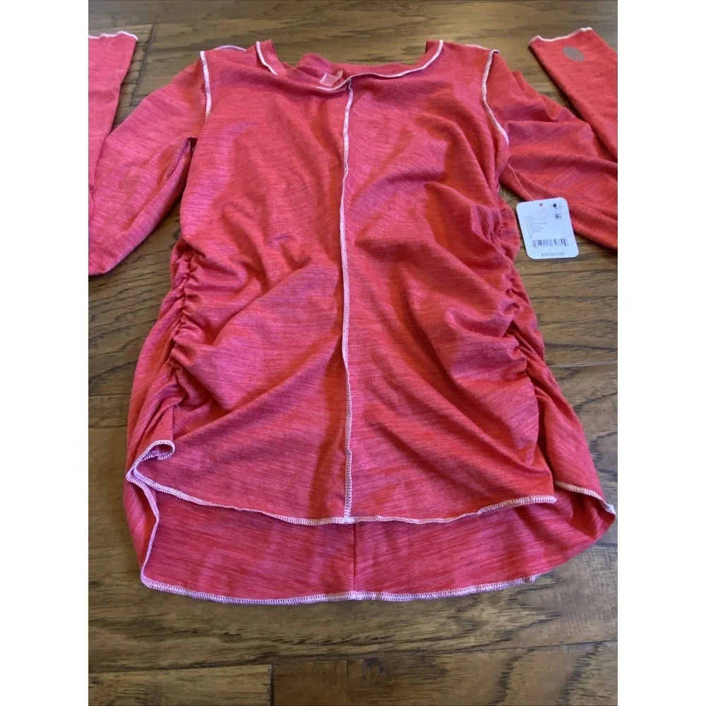 New Free People FP‎ Movement Right On Run Long Sleeve Berry Red Sz Small